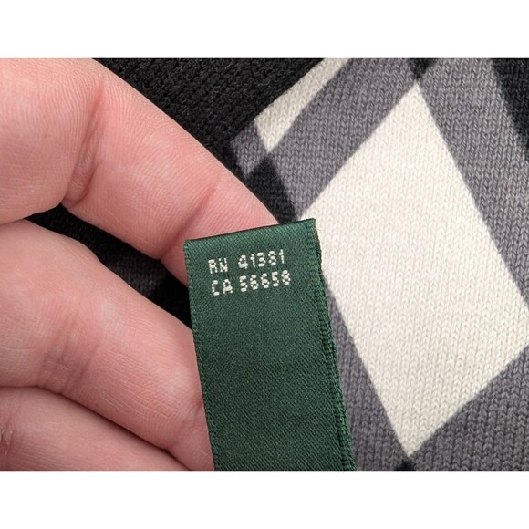 Lauren Ralph Lauren Geometric Black White Grey 3/4 Sleeve Fitted Sheath Dress XS - Picture 7 of 9